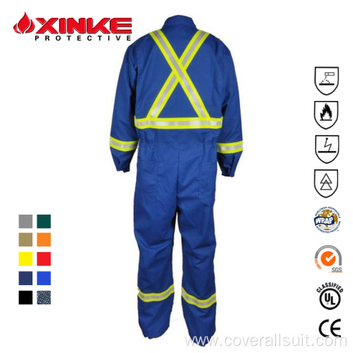 Workwear Coverall Cotton Reflective Construction Industry Mining Safety Wear Manufactory